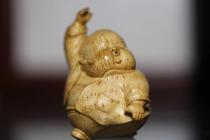 Naughty Bamboo Root Bamboo Root Carving Lupei Kung Fu Kid Fun to make a famous boutique Boutique Bamboo Sculpture Custom Wen House Swing