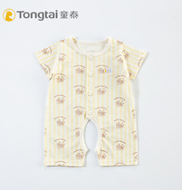 Tongtai Summer Infant short-sleeved clothes men treasure 1-18 months open-crotch jumpsuit romper pa fu 2063