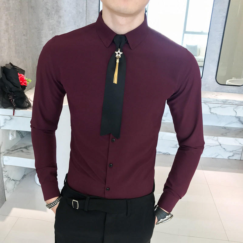 b302 p45 2021秋 男领带长袖衬衫 店主风 爆款持续有货