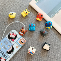 Cute data line protective silicone cartoon head Apple iPhone charging wire anti-fracture personality biting wire