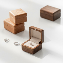 Solid wood ring box to ring box containing box retro high-end courting wedding ceremony Diamond Ring Box Wedding Wedding Wedding first decorated box