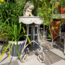 Retro Flower frame Inside the outdoor table Iron Tea Little Tea Select for Old Balcony Flower Frame Garden Table