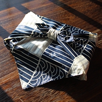 Traditional Japanese style and style Lv foreskin wrapped in Bento cloth square towel table cloth Chinese style blue sea wave