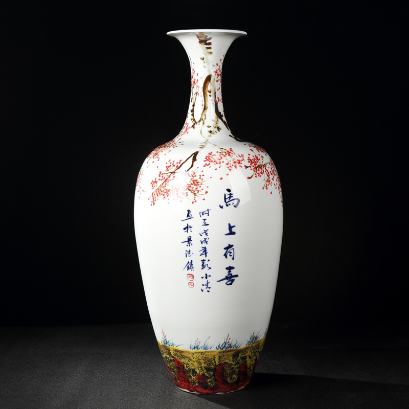 Animals and jingdezhen blue and white color bucket hand - made vases of flowers and birds hei vase is placed immediately