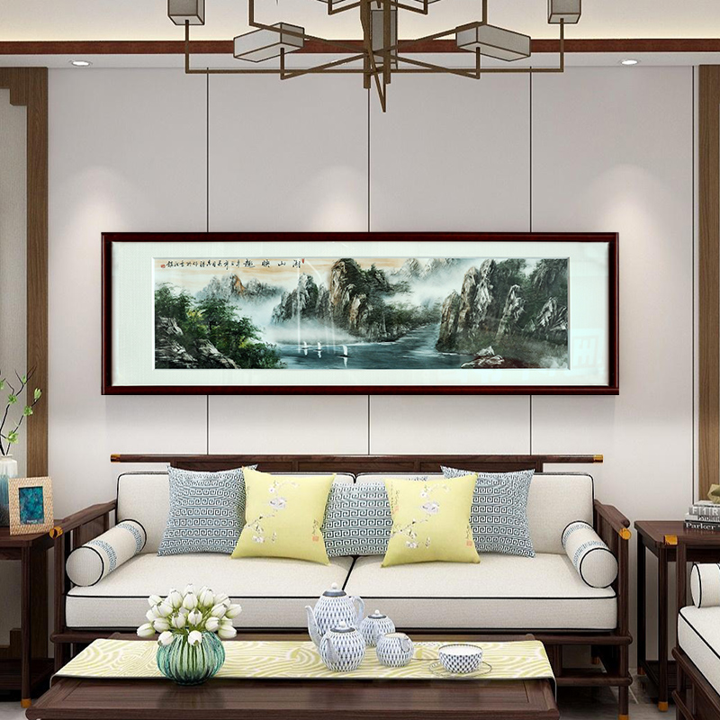 Jingdezhen hand - made scenery scenery porcelain plate painting the sitting room porch decoration study Chinese style sofa setting wall hang a picture