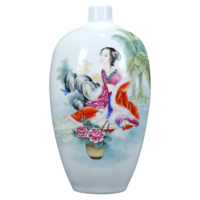 Jingdezhen ceramic new enamel vase Chinese style furnishing articles rich ancient frame flower arrangement sitting room home decoration wedding gift