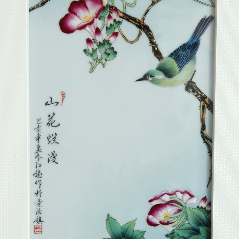 Checking porcelain plate painting of jingdezhen ceramic Chinese painting of flowers and birds figure sitting room sofa setting wall adornment art hangs a picture