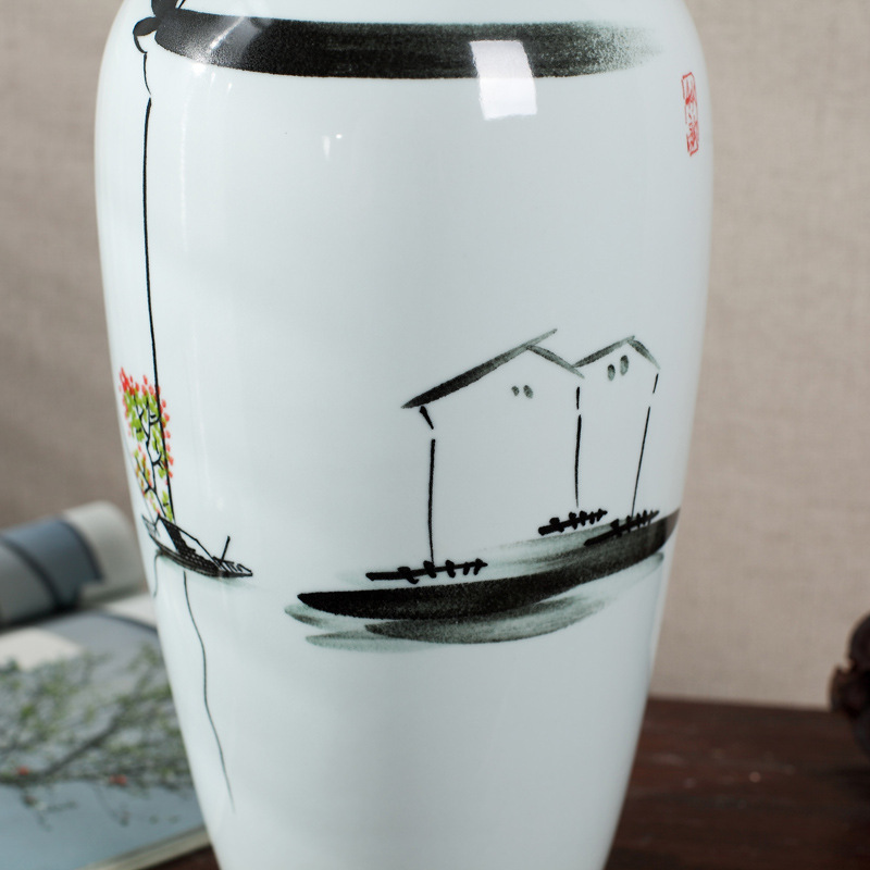 Hand - made ceramic vase three - piece jingdezhen ceramic vases, Chinese style furnishing articles flower porcelain ceramic arts and crafts