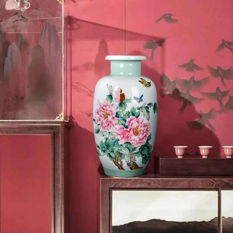 Ceramic vases, flower arrangement table decorations furnishing articles desks bottles of sitting room furniture Chinese hand made enamel vase