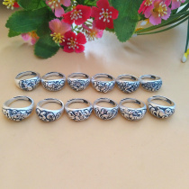 Foot silver 990 twelve Zodiac Ring Opening adjustable this year ring sterling silver guard dog year ring New