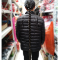 Qing Dynastys Cellular Braid Wig Mens Straight Rod Silk Halfhood Horseshoe Cover Ancient Fashion Theatrical Movie and Film House Supplies