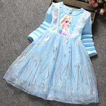 Frozen princess dress Aisha girls autumn dress children Aisha Aisha foreign skirt Autumn New