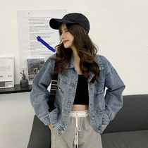 Short Jeans Jacket Lady Korean Version Loose Spring Autumn 2022 New Original Juku Wind Small Cowboy Clothing Tide Ins