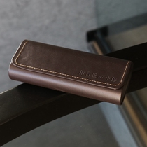 Attainemaker Customised Handmade Glasses Leather Case Handstitched Stitch Days Ensemble Glasses Case Retro Minimalist Containing Box