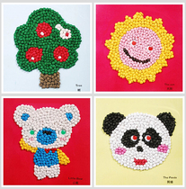 Childrens creative paper plate rubbing paper paste painting Kindergarten baby handmade DIY production material pack toy girl