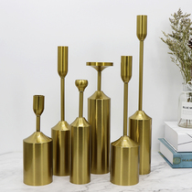 Nordic metal candlestick iron candlestick ornaments model room home candle holder romantic props candlelight dinner ornaments