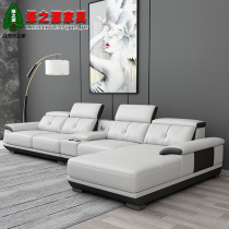 Leather sofa combination modern simple large and small apartment living room Villa furniture 1 2 expensive first layer cowhide leather sofa