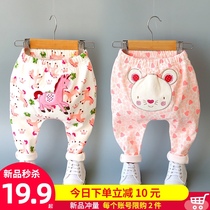 Female baby pants Spring and Autumn wear foreign big pp Haren pants Children Baby ass leggings girl trousers