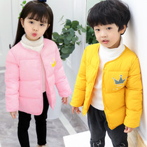 Childrens clothing autumn and winter thickened down cotton clothing small childrens cotton jacket mens coat female baby warm cotton coat foreign gas