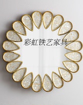European style wrought wall mirror hotel living room Beauty Salon Bar decorations