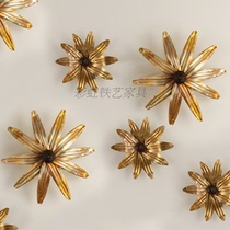 European-style golden chrysanthemum wall decoration retro living room dining room bedroom creative wall wall decoration