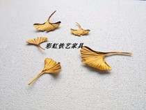 Wrought iron ginkgo leaf wall decoration creative hotel bar KTV model room wall sofa background wall soft decoration decoration