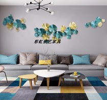 European metal lotus leaf wall hanging decoration living room background wall three-dimensional wrought iron wall decoration creative Iron Lotus