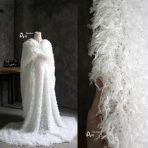 Yuyan creative tassel feathers soft puffy designer fabric diy coat jacket high-end background fabric