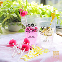 A Flamingo a flamingo a piece of lemon disposable color creative eco-friendly paper drink straw