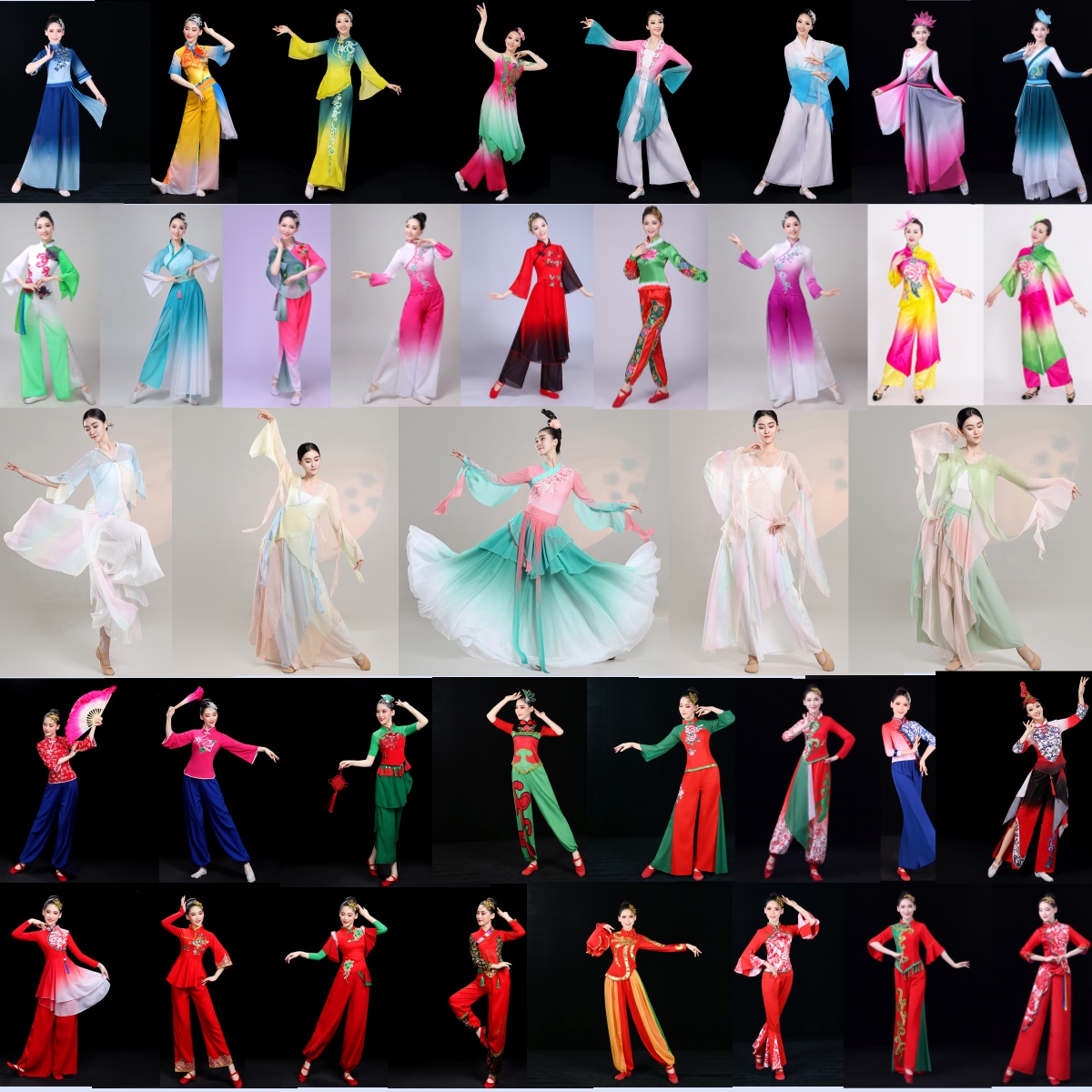 New seedlings song clothes women in the middle aged folk dance Costume Fan square dance China Wind Classical Dance Performance Out-Taobao