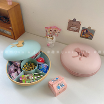 Creative double layer dried fruit plate modern living room household fruit snacks melon nuts dried fruit candy box with lid