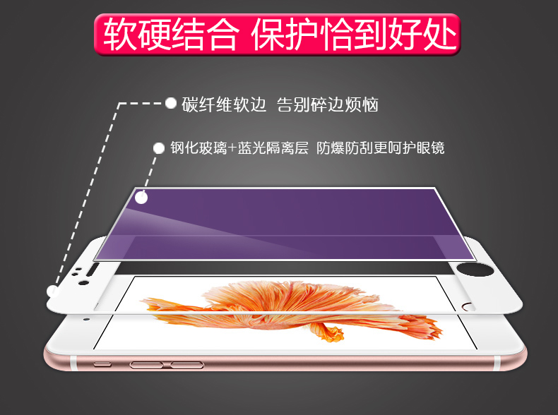 光帆 iphone6plus钢化膜 苹果6钢化膜全屏6s手机7全覆盖手机贴膜产品展示图5