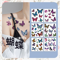 Butterfly Tattoo Sticker Waterproof Female Lasting Han Primary School Fresh And Cute Lock Bones Ankle Emulation Sexy Little Pattern Stickers