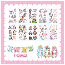 Unicorn Tattoo with cute cartoon male and female tattooed stickers eco-friendly and waterproof lasting little fresher fairy tattoo