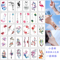 Tattoo stickers waterproof female lasting net red ins Wind hipster rabbit the other side Flower clavicle small animal tattoo sticker