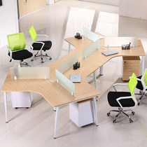 Guangzhou office furniture 6 Six-person combination work station Three-person staff computer desk double 3-person screen staff desk