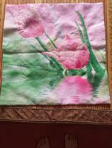 Pure handmade thread embroidered cross stitch pillow flowers bloom rich beautiful flowers simple modern pillow cushion