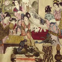 Qin chess calligraphy and painting cross-stitch line embroidery eighteen beauties Red Mansions twelve beautiful women finished 3 5 meters