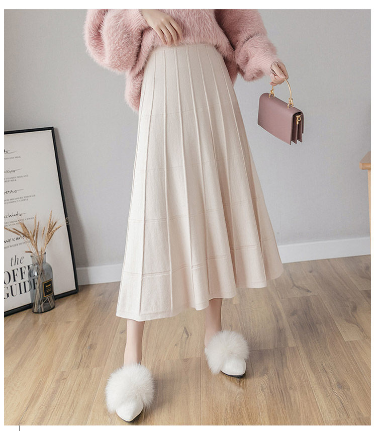 超长半身裙女秋冬加长款到脚踝针织a字高个子中长裙子冬季大摆裙