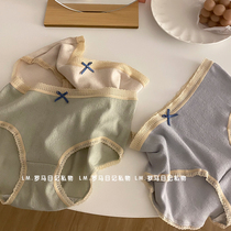 3 pure-color panties female pure cotton antibacteria middle-waist girl baby cotton student full cotton large breathable briefs