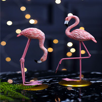 Nordic simple dining table creative living room TV cabinet resin flamingo home decoration wine tasting cabinet entryway trinkets