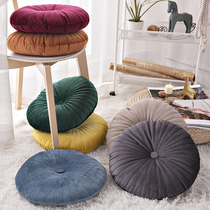 Japanese-style tatami plush futon cushion cushion fabric thick Nordic model room solid color round pumpkin pillow cushion cushion