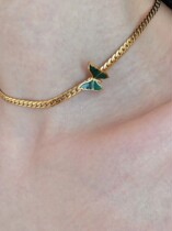 summershop small crowdsenior middle ancient wind choker chain retro green butterfly neck chain chain design sensation