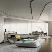 Zaha designer FRP moon sofa Curved living room meeting guest Hotel lobby meeting beauty salon Leisure area