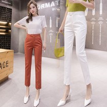 Professional suit pants womens high waist 2022 summer new Korean version fashion high waist casual pencil pants straight nine-point pants