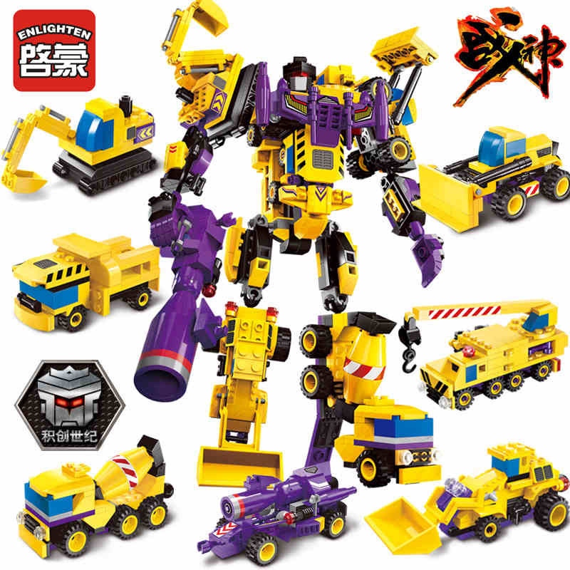 启蒙积木男孩玩具儿童6-12岁益智拼装塑料积木1401创世纪战神玩具_不