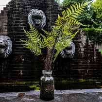 Simulated plant Persian fern indoor household basalt restaurant meditation retro-green plant decoration fake fixture