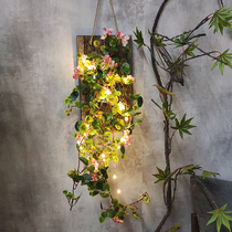 Simulation plant wall wall decoration home milk tea shop hang up props retro style fake green plant flower