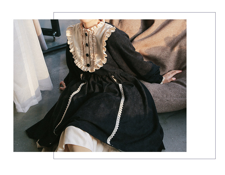 【一丁点op】withpuji原创设计 基础款lolita连衣裙 黑色