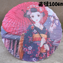 Ukiyo-e Japanese style decorative umbrella Japanese cuisine Izakaya Hotel cloth umbrella ceiling decoration photo 100cm